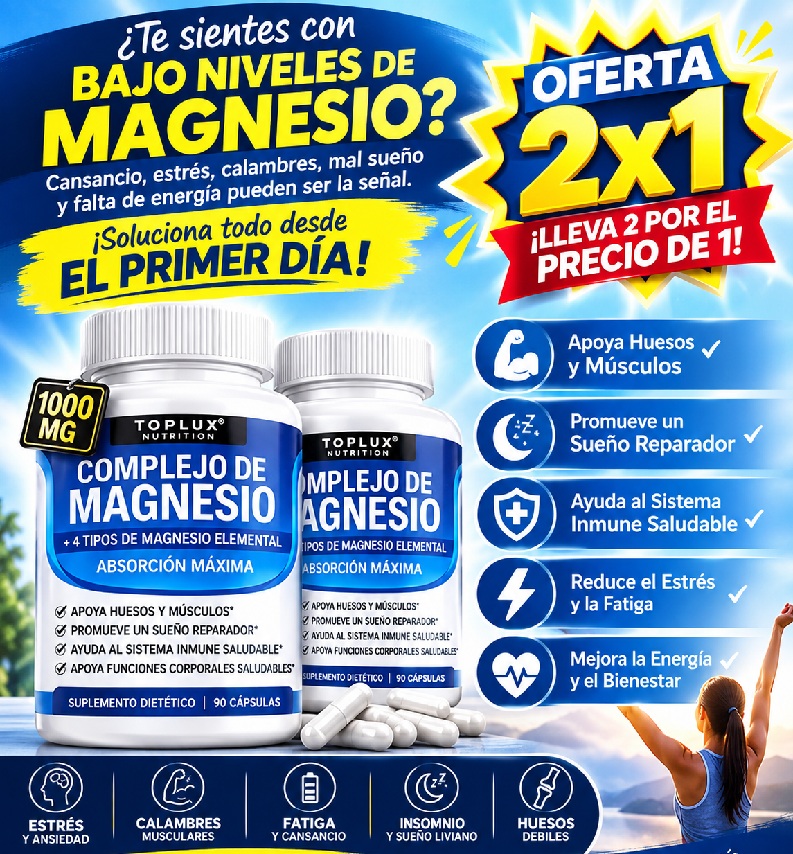 COMPLEJO DE MAGNESIO 8 EN 1 (90 CAPS) 2X1 POR TIEMPO LIMITADO!
